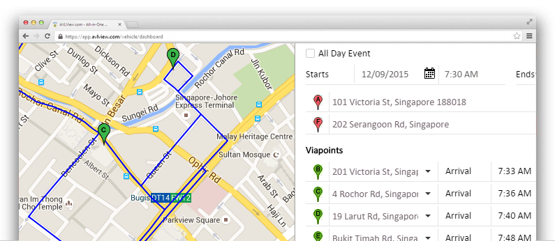 Use AVLView vehicle tracking to schedule and organize trips