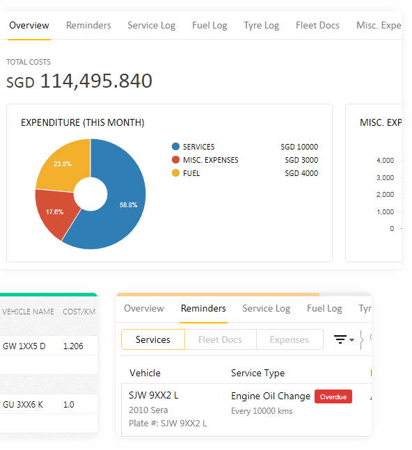 TRACK EXPENSES, SERVICE AND MAINTENANCE