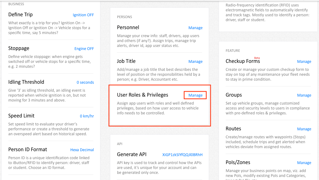 Manage user roles and Privileges