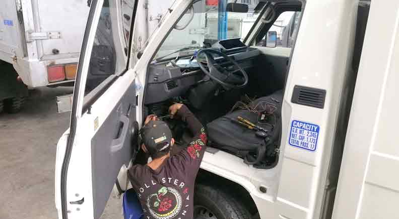 GPS installed truck