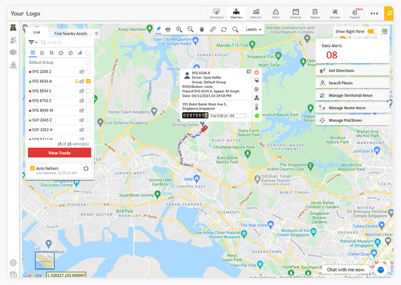 Mapview live tracking
