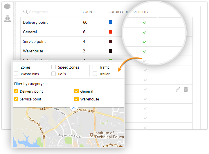 PoI category visibility on MapView