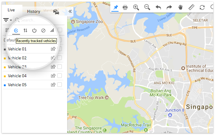 Recently Tracked Vehicles