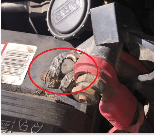 Rusted Battery terminal connection
