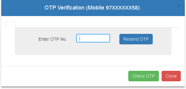 Suraksha Mitr OTP verification form Suraksha Mitr OTP verification form
