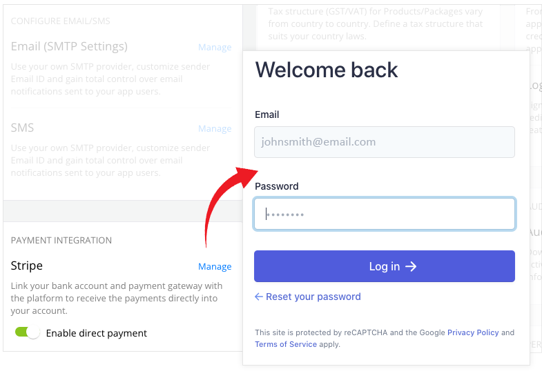 Subscription payment integrated with Stripe