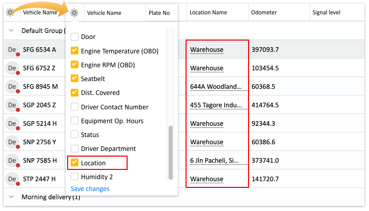 Vehicle current Loaction