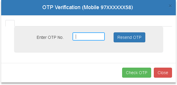 OTP verification form