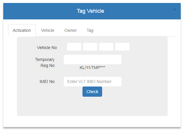 Tag vehicle form