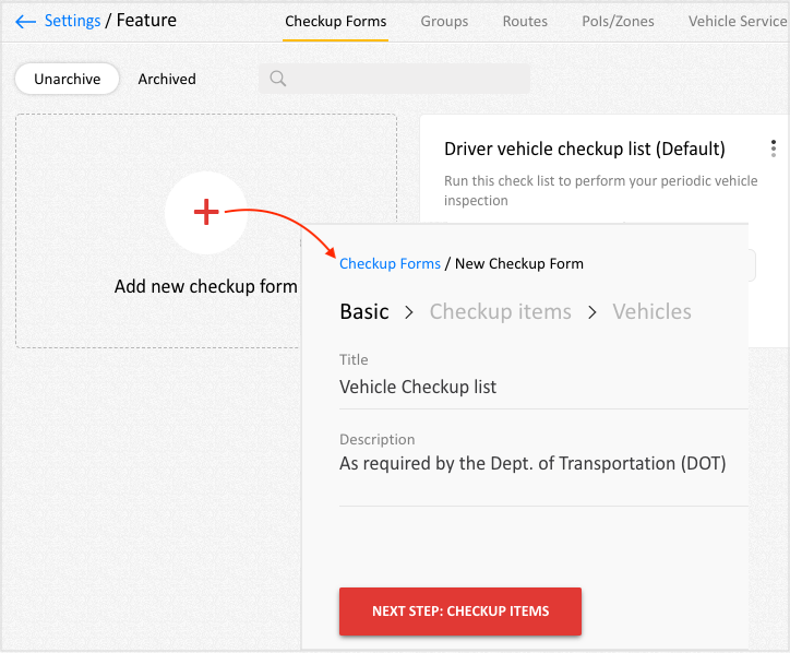 new checkup form